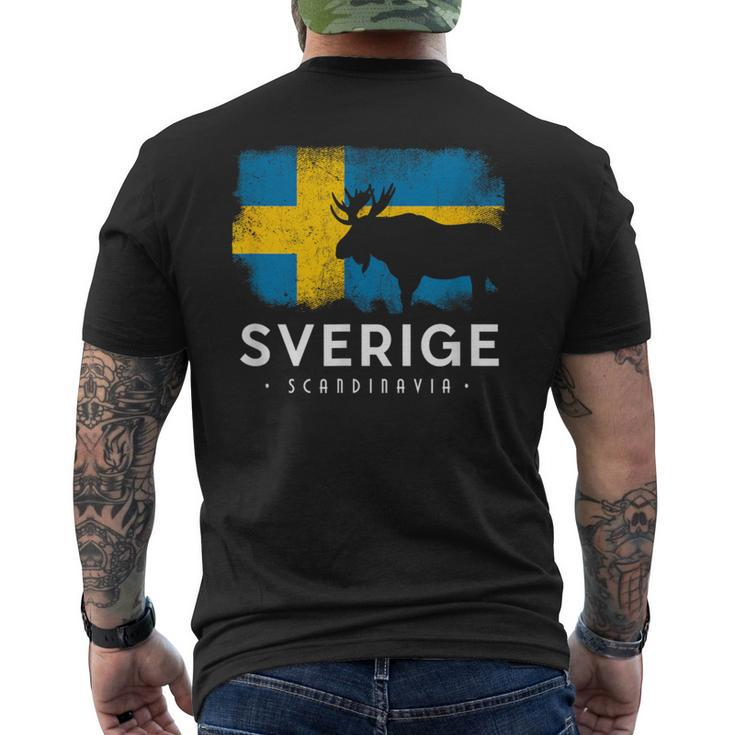 Sweden Scandinavia Swedish Elk Bull Midsomar Sverige T-Shirt mit Rückendruck