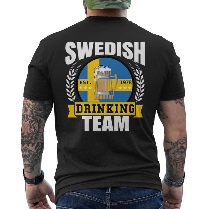 Swedish Drinking Team Sweden Flag Beer Party Idea Men's T-shirt Back Print