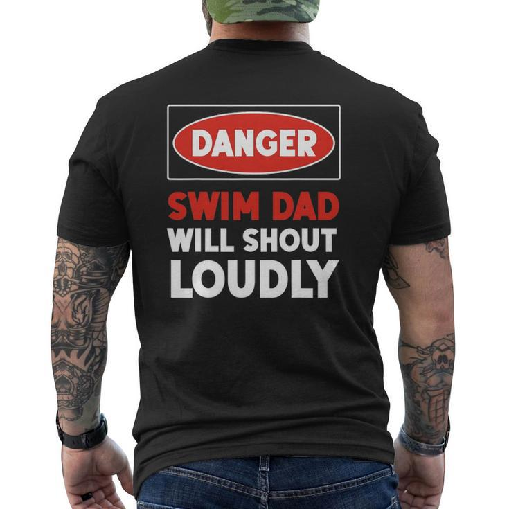 Swimming Swimmer Danger Swim Dad Mens Back Print T-shirt