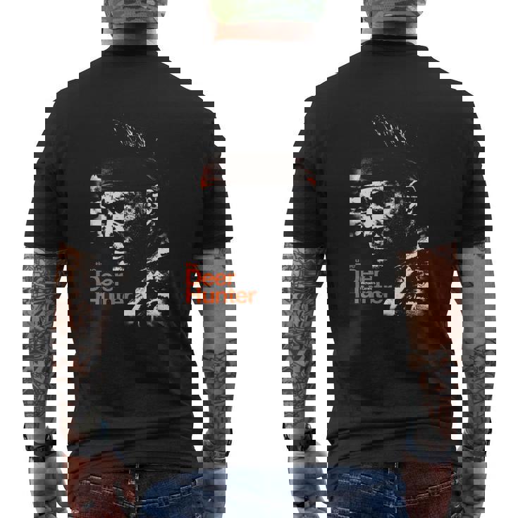 T-shirt imprimé au dos Chasseur de Cerfs, Design Visage Sombre Effet Éclaboussé