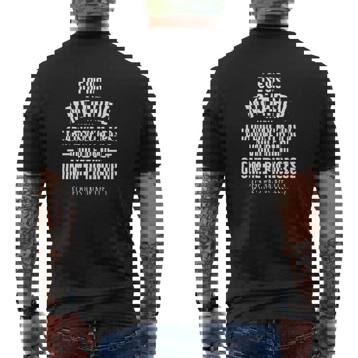 T-shirt imprimé au dos imprimé au dos Noir Je Suis Motarde, Pas Princesse Disney Humour Moto