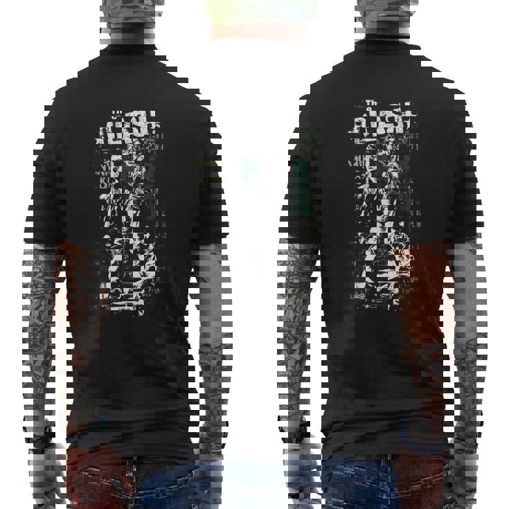 T-shirt imprimé au dos imprimé au dos Noir The Clash, Design Iconique pour Fans de Punk Rock