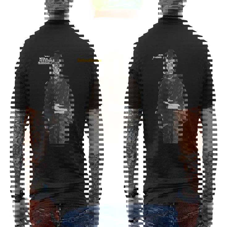 T-shirt imprimé au dos Noir Design Papier en Main, Mode Casual pour Fans