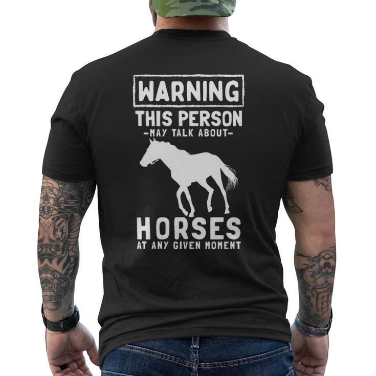 Talk About Horses  Horseback Riding Horse Lover Men's T-shirt Back Print