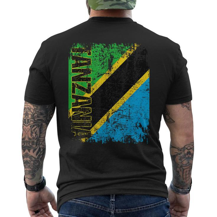 Tanzania Flag Vintage Distressed Tanzania Men's T-shirt Back Print