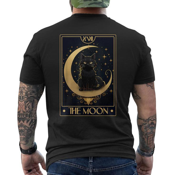 Tarot Card The Crescent Moon Black Cat Gothic Trendy Women Men's T-shirt Back Print