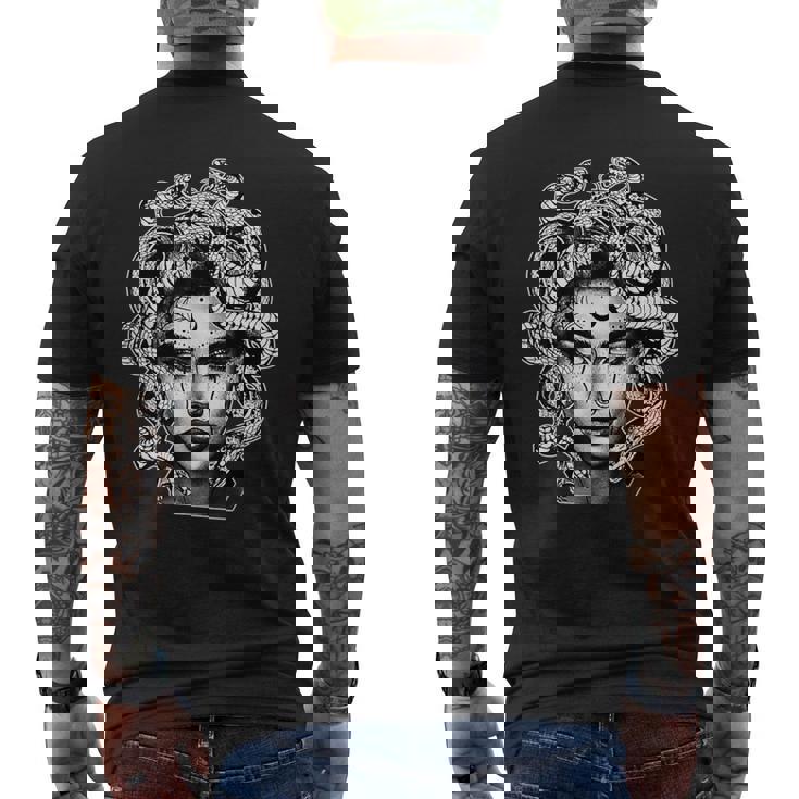Tatuado Medusa Mitología Griega Work Camiseta Hombre Estampado Espalda