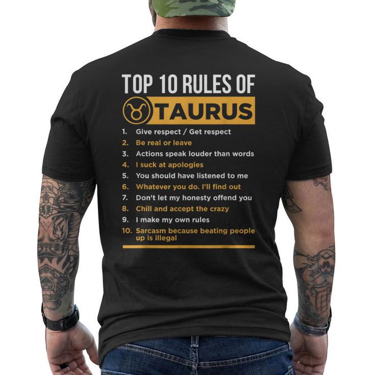 Taurus Horoscope Lover Zodiac Astrological Sign Men's T-shirt Back Print