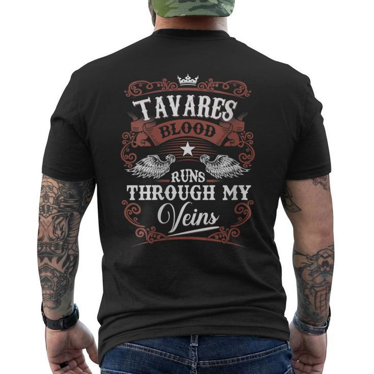 Tavares Blood Runs Through My Veins Vintage Family Name Men's T-shirt Back Print
