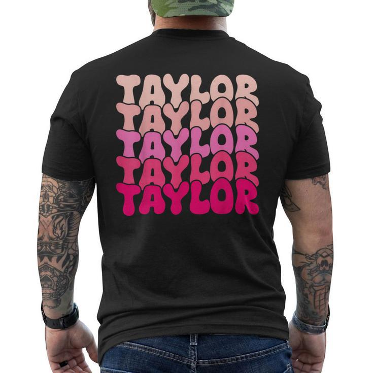 Taylor Vintage Personalized Name I Love Taylor Men's T-shirt Back Print