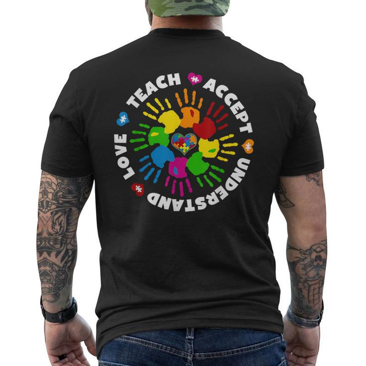 Teach Accept Love Understand Autism Awareness Men's T-shirt Back Print