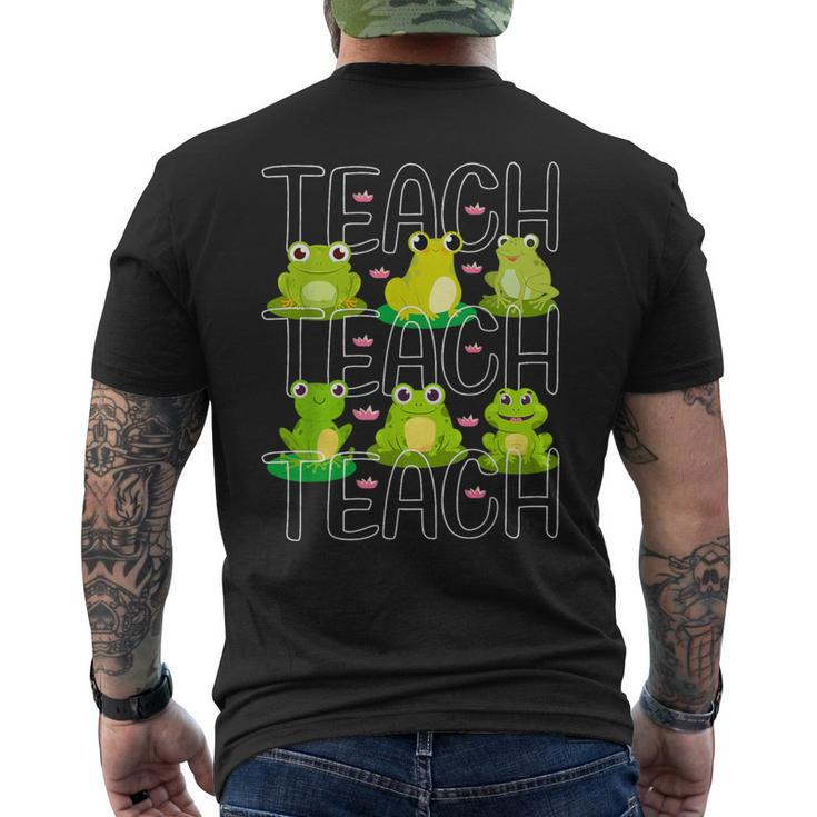 Teacher Cute Frogs Pet Animal Lover Teaching School Student Men's T-shirt Back Print