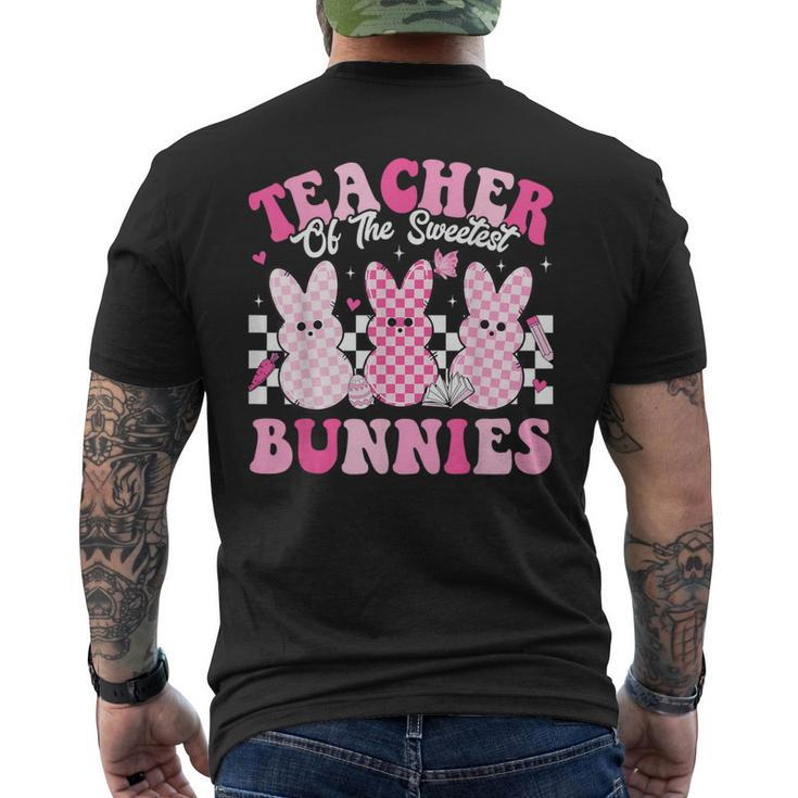 Teacher Of The Sweetest Bunnies Happy Easter Day Teachers Men's T-shirt Back Print