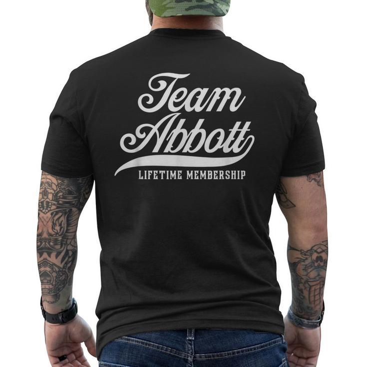 Team Abbott Lifetime Membership Family Surname Last Name Men's T-shirt Back Print