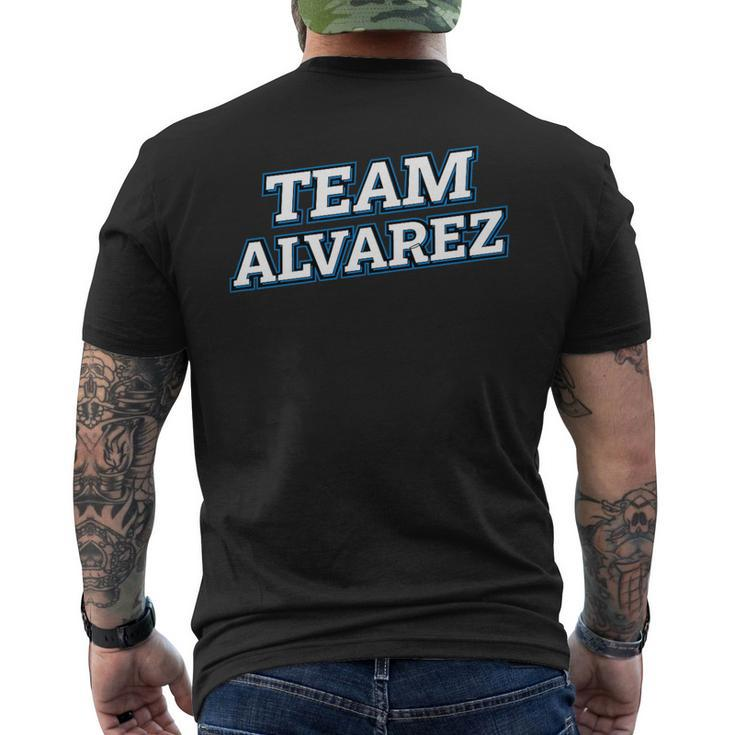 Team Alvarez Relatives Last Name Family Matching Men's T-shirt Back Print