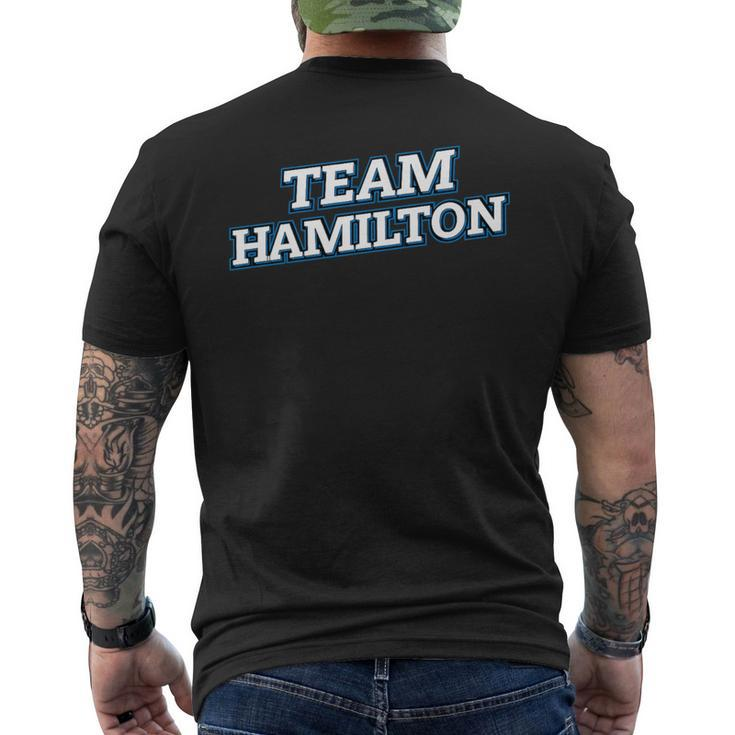 Team Hamilton Relatives Last Name Family Matching Men's T-shirt Back Print
