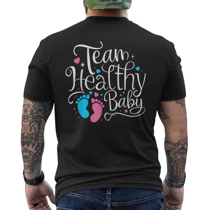 Team Healthy Baby Shower Gender Reveal Party Men's T-shirt Back Print