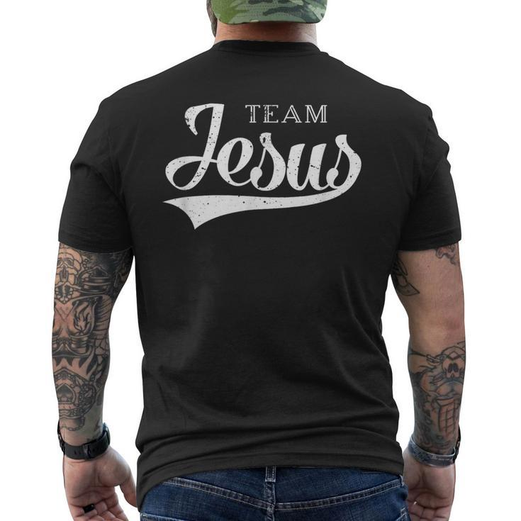 Team Jesus Retro Baseball Jersey Style Men's T-shirt Back Print