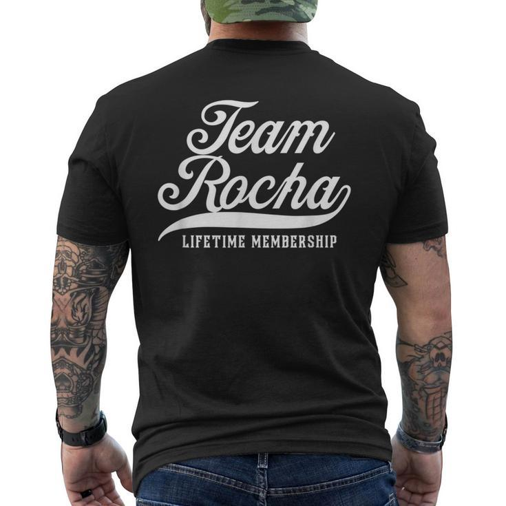 Team Rocha Lifetime Membership Family Surname Last Name Men's T-shirt Back Print