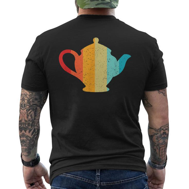 Teapot Silhouette Retro Vintage Style 70S 80S Distressed Men's T-shirt Back Print