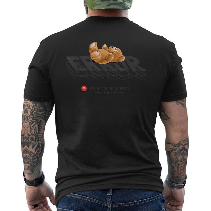 Teddy Error Bear Occured Bug Code Illusion Mirror Lie Down Men's T-shirt Back Print