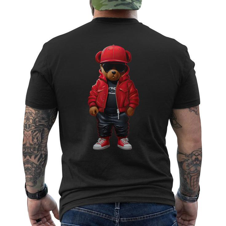 Teddy Fashion Rap Bear Stylish Hip Hop Men's T-shirt Back Print