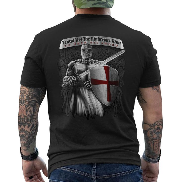 Tempt Not The Righteous Man To Draw His Sword Knight Templar Men's T-shirt Back Print