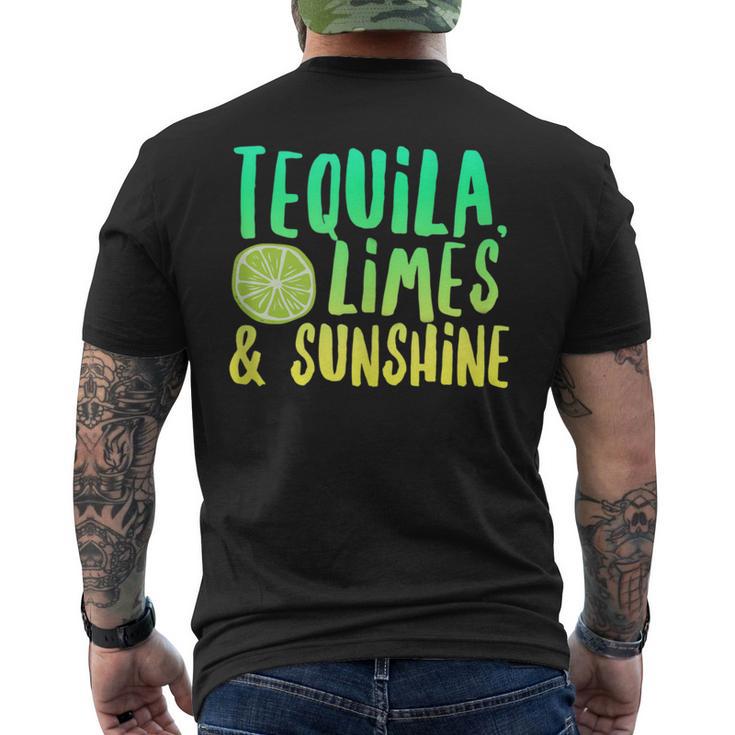 Tequila Limes Sunshine Vacation Saying Beach Quote Party Men's T-shirt Back Print