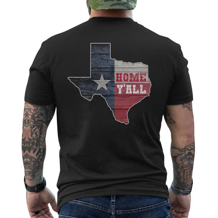 Texas Home Y'all State Lone Star Pride Men's T-shirt Back Print