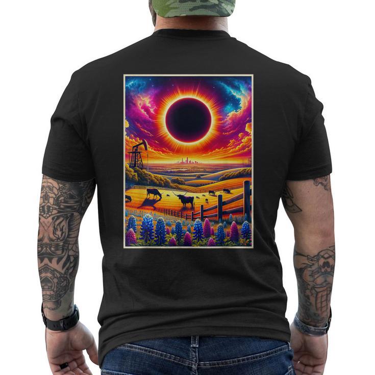 Texas Solar Eclipse 2024 Totatily Total Eclipse Vintage Men's T-shirt Back Print