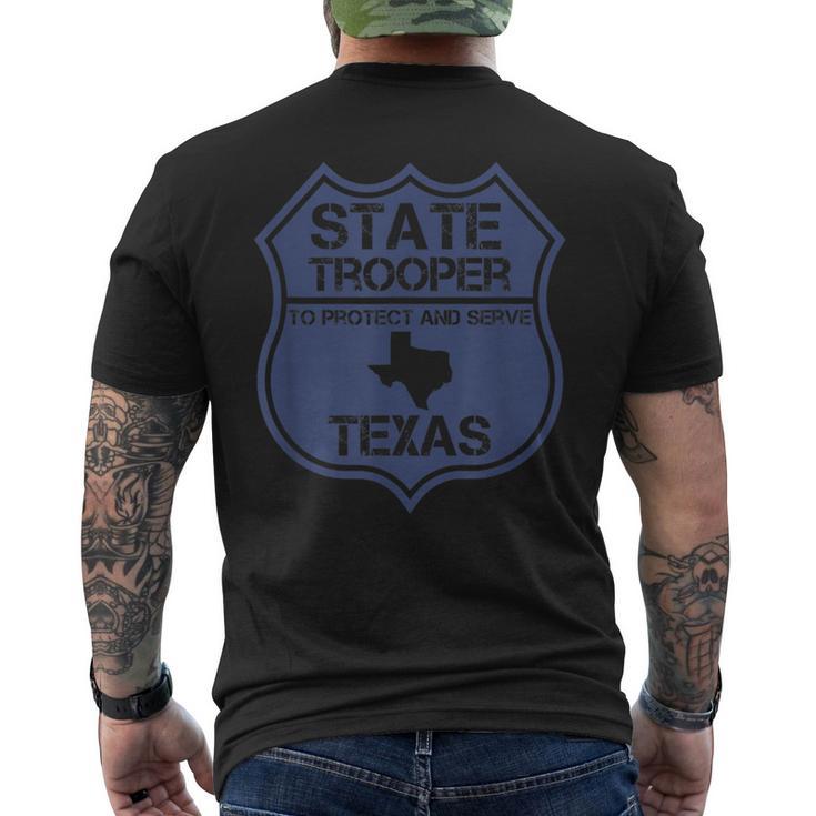 Texas State Trooper Costume To Protect And Serve Badge Men's T-shirt Back Print