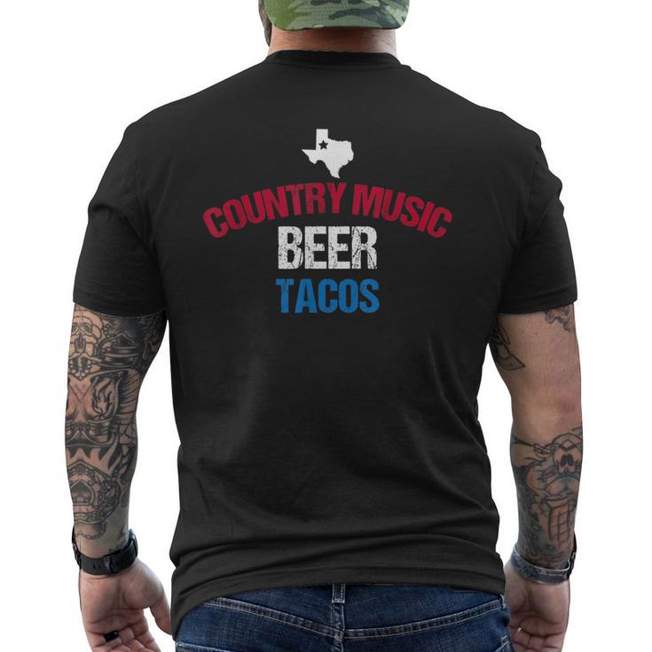 Texas Tacos Country Music Beer 4Th Of July Men's T-shirt Back Print