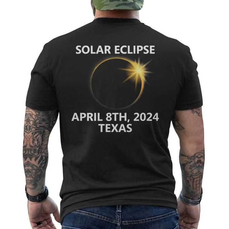 Texas Tx April Solar Eclipse 2024 Arlington Dallas Tyler Men's T-shirt Back Print