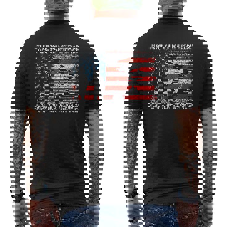 Thank You For Your Service Patriotic Thank You Veterans Day Men's T-shirt Back Print
