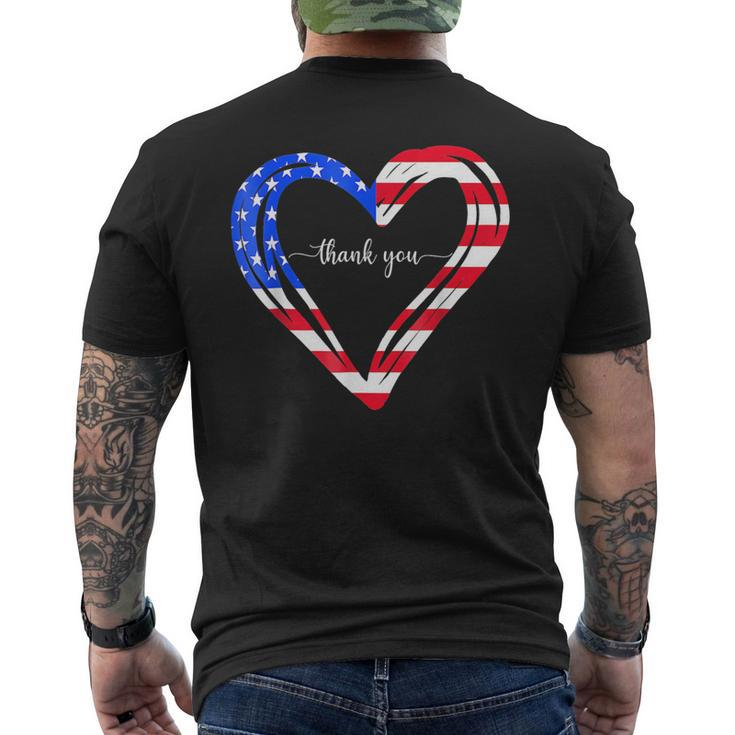 Thank You For Your Services Patriotic Heart Veterans Day Men's T-shirt Back Print