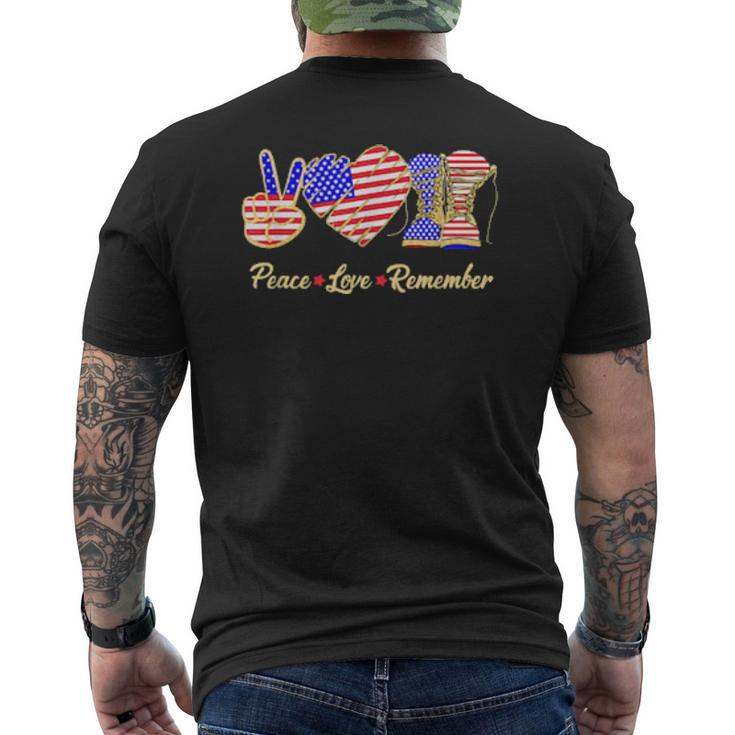 Thank You Veterans Day American Flag Heart Military Army Mens Back Print T-shirt