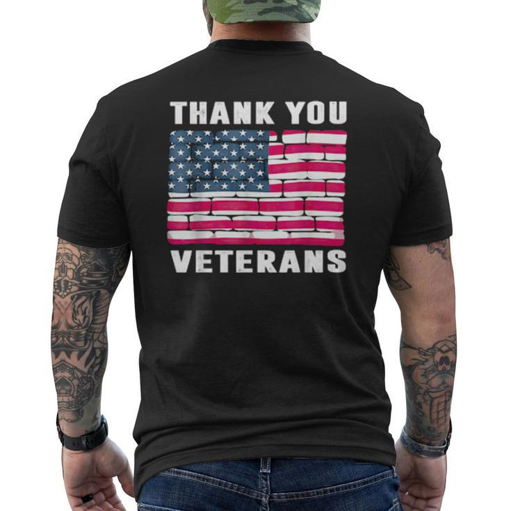 Thank You Veterans Veteran Day Mens Back Print T-shirt