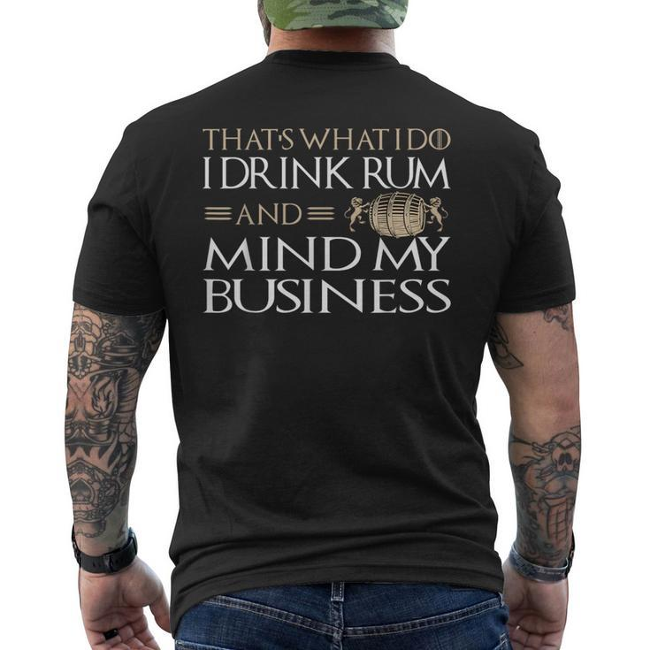 That's What I Do I Drink Rum And Mind My Business Soca Men's T-shirt Back Print