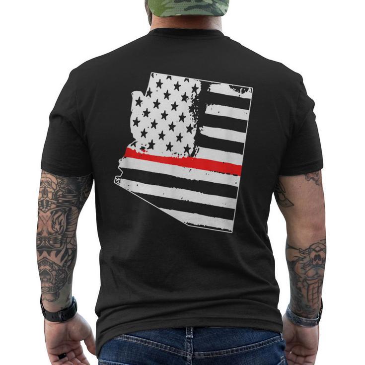 Thin Red Line Firefighter Flag Phoenix Arizona RED Men's T-shirt Back Print