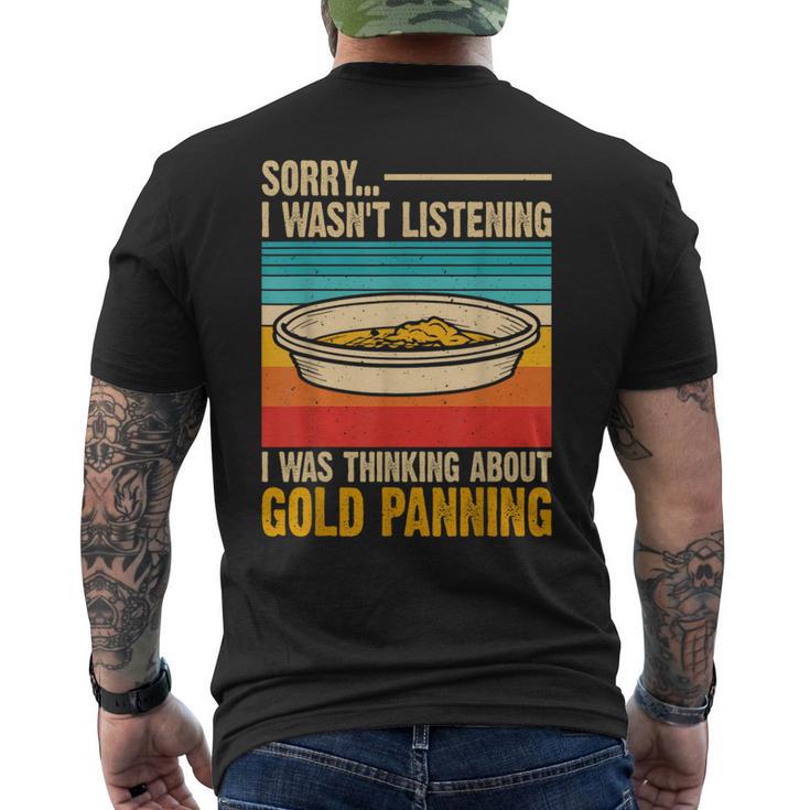 I Was Thinking About Gold Panning Gold Panner Vintage Men's T-shirt Back Print