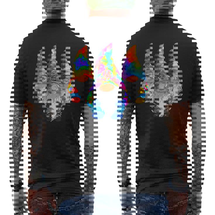 Three Hippie Gnomes Retro Tie Dye Style A Peace Love Gnomies Men's T-shirt Back Print
