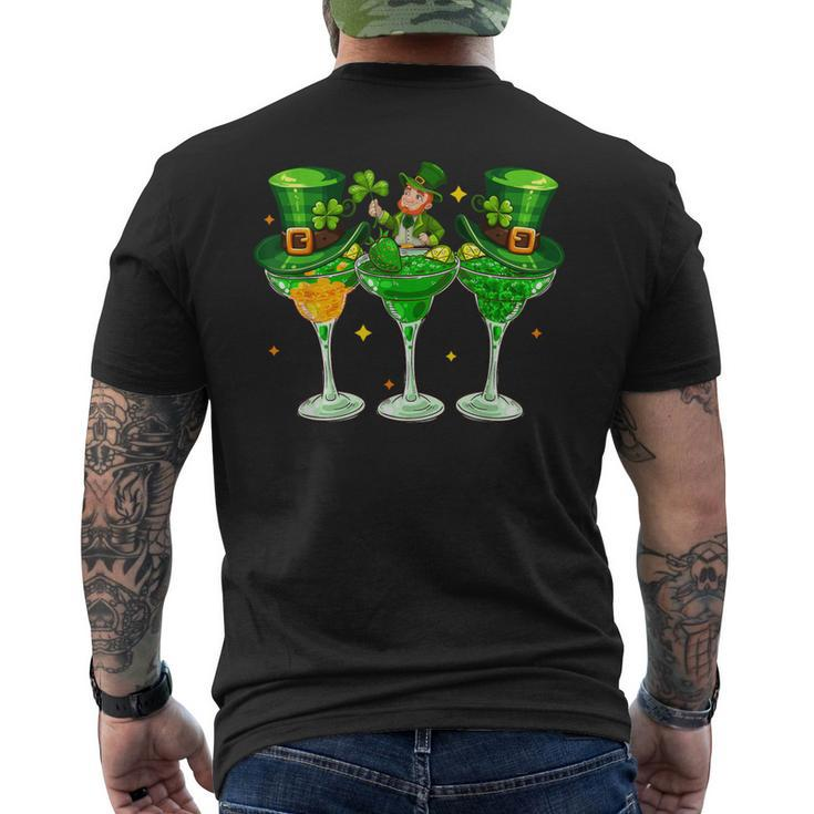 Three Patrick's Day Cocktail Glasses Costume Drinker Drunker Men's T-shirt Back Print