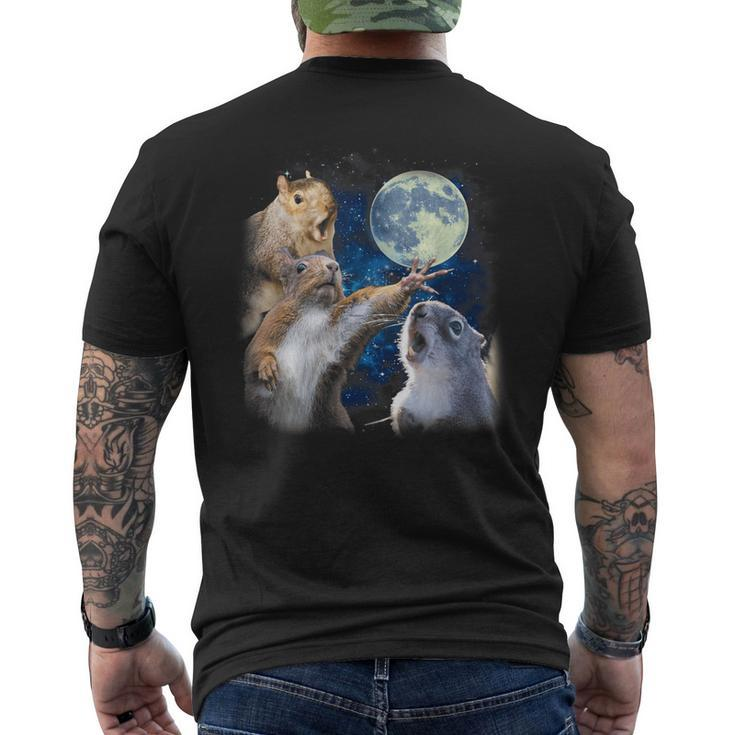 Three Squirrels Howling At The Moon Lover Animal Squirrel Men's T-shirt Back Print