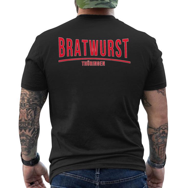 With Thüringer Bratwurst Selbst Mache Bratwurzepzepte Rostbrätl T-Shirt mit Rückendruck