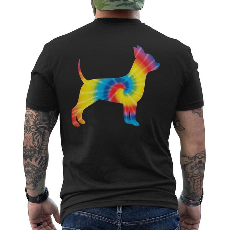 Tie Dye Chihuahua Rainbow Print Dog Pup Hippie Peace Men's T-shirt Back Print