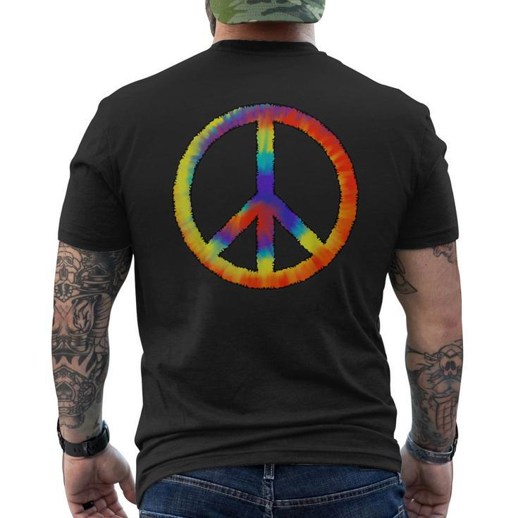Tie Dye Peace Sign Peace Love Happiness Men's T-shirt Back Print