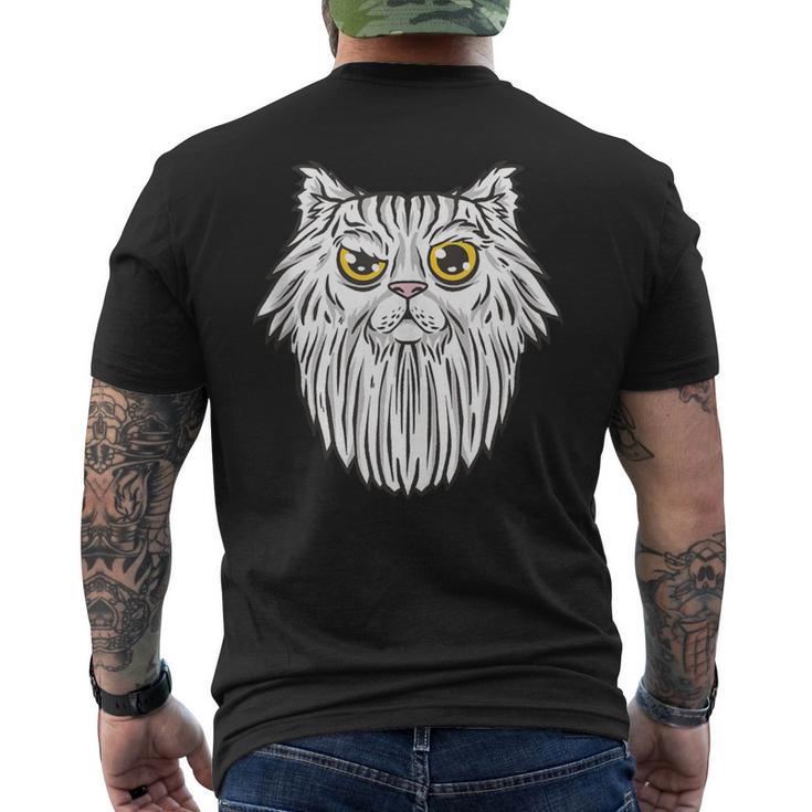 Tiger-Cat Bearded White Men's T-shirt Back Print