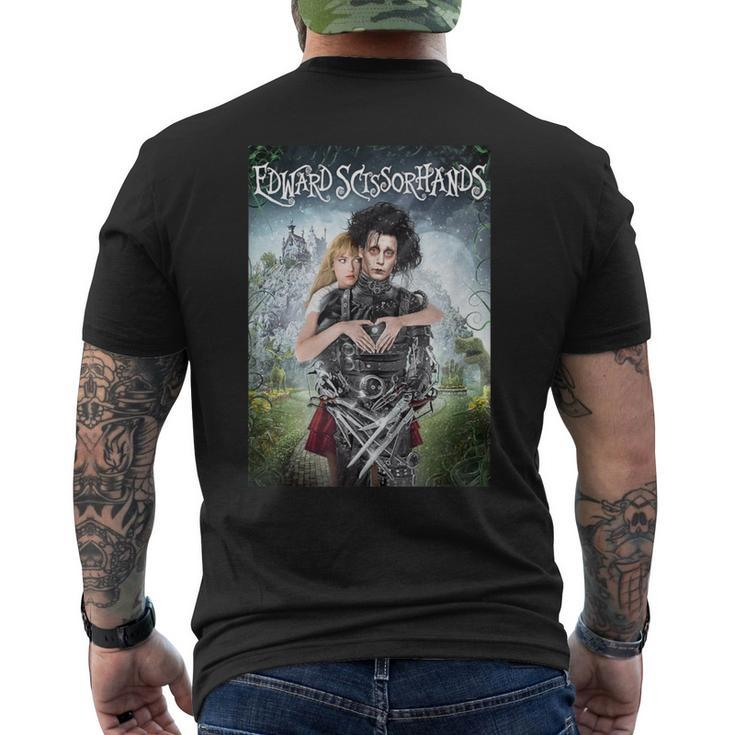 Tim Burton's Edward Scissorhands Edward And Kim Movie Poster T-Shirt mit Rückendruck