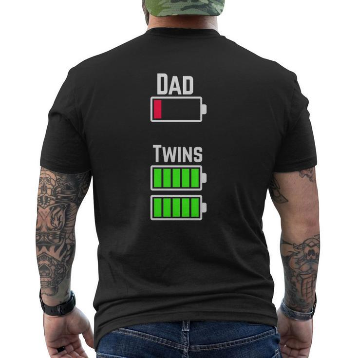 Tired Twin Dad Low Battery Charge Meme Image Mens Back Print T-shirt