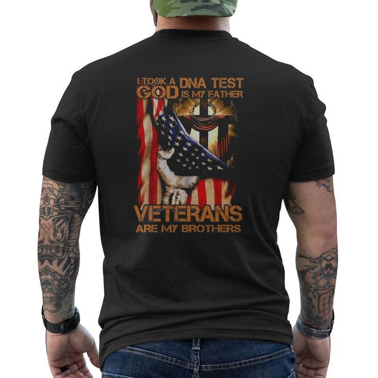 I Took A Dna Test God Is My Father Veterans Are My Brothers Mens Back Print T-shirt